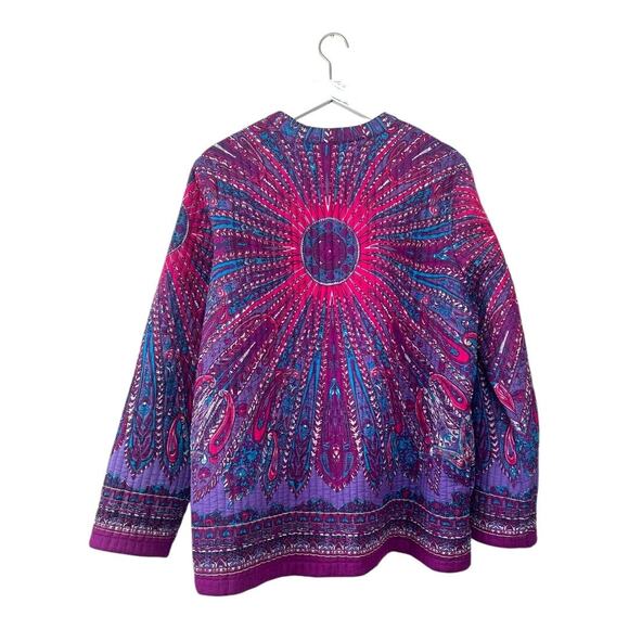 Vintage Blair Reversible Quilted Jacket Purple Paisley Boho Print XL - Picture 5 of 8